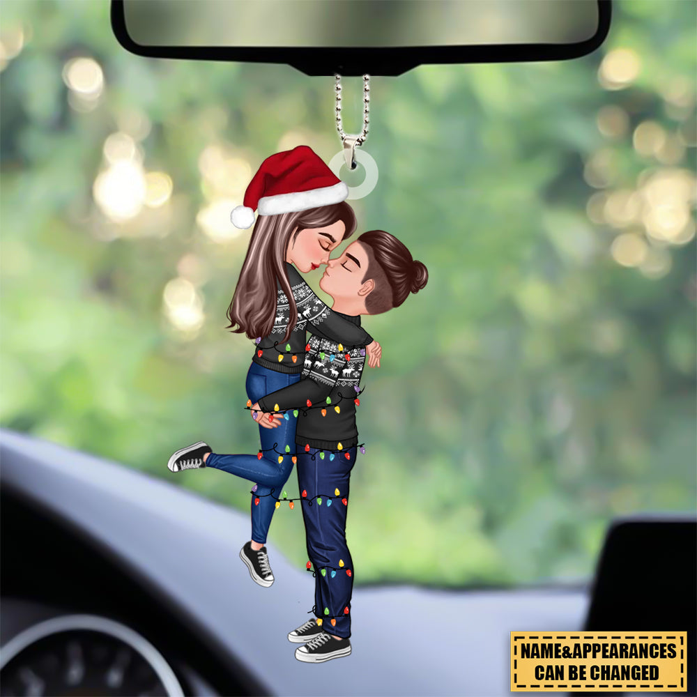 Couple Portrait, Firefighter, Nurse, Police Officer,Chef, EMS, Flight, Teacher, Gifts by Occupation Personalized Acrylic Car Ornament