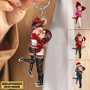 Couple Portrait, Firefighter, Nurse, Police Officer, Chef, EMS, Flight, Teacher, Gifts by Occupation Personalized Acrylic Keychain