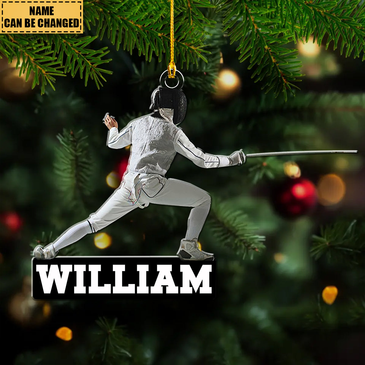 Personalized Fencing Ornament - Great Gift For Fencer Lover