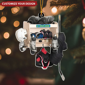 Personalized Hockey Gift For Hockey Players - Custom Hockey Ornament