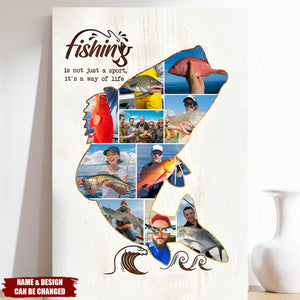 Personalized Poster - Fishing Photo Collage Gift