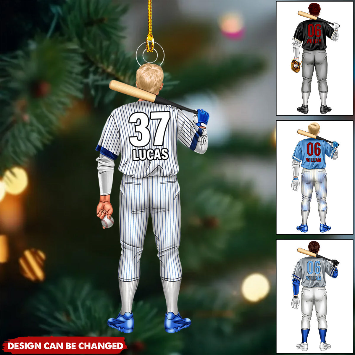 Personalized Gift For Baseball Batter Christmas Ornament