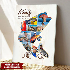 Personalized Poster - Fishing Photo Collage Gift