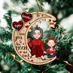 Christmas Doll Grandma Mom On Moon Personalized Ornament