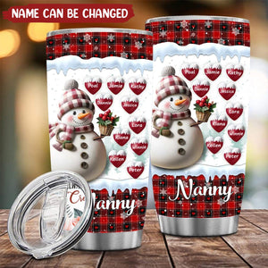 Happy Christmas Snowman Grandma - Personalized Tumbler