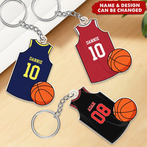 Basketball Jersey Gift For Son, Husband, Him Personalized Acrylic Keychain