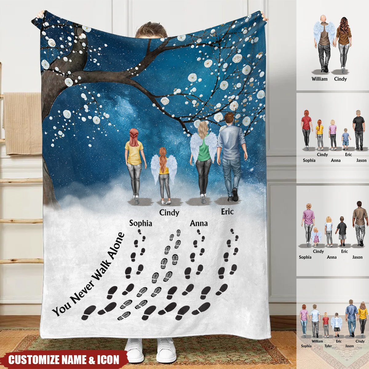 You Never Walk Alone - For Loss Of Loved Ones Memorial - Personalized Blanket