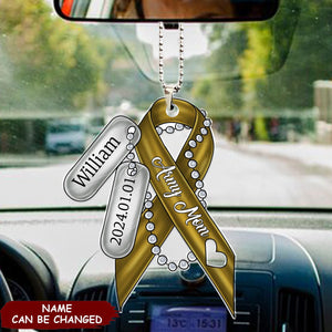 Personalized Army Mom Car Ornament - Mother's Day Gift Idea