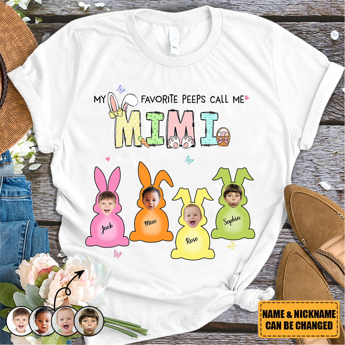 Personalized Grandma Easter Favorite Photo Shirt