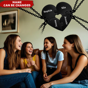 Best Friends Bestie Family Personalized Matching Heart Puzzle Pieces Necklaces