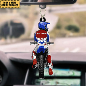 Motocross Racing Personalized Car Ornament - Gift For Motocross Racer, Motocross Lovers