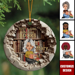 Books Are The Keys To The Magic Of The Universe - Personalized Ceramic Ornament - Christmas Gift For Book Lovers