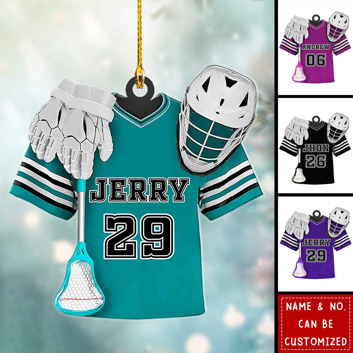 Lacrosse Players Uniform Personalized Christmas Ornament, Gift For Lacrosse Lovers