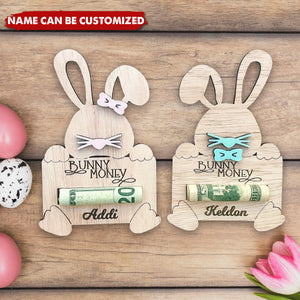 Easter Bunny Money Custom Kid's Name Holder, Easter Gift For Grandkids Kids