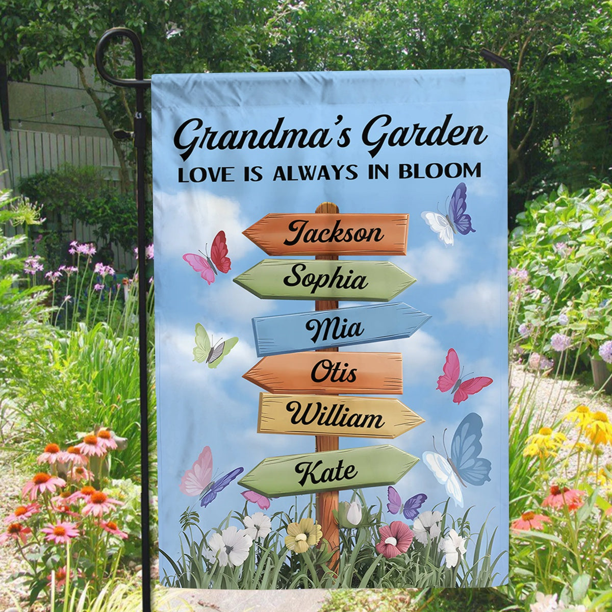 A Grandma’s Heart Is A Patchwork Of Love - Family Personalized Custom Flag