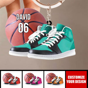 Personalized Basketball Player Acrylic Keychain - Basketball Keychain