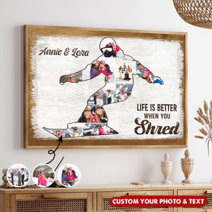 Snowboarding Custom Photo Personalized Canvas, Gift For Snowboarder