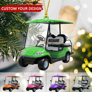 Golf Cart Personalized Acrylic Christmas Ornament, Gift For Golf Clubs Golfer