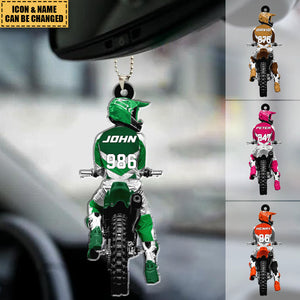 Motocross Racing Personalized Car Ornament - Gift For Motocross Racer, Motocross Lovers