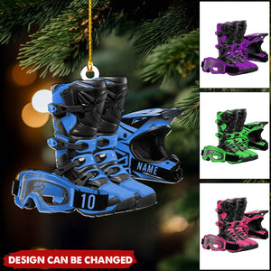 Custom Motocross Boots Helmet Ornament, Motocross Uniform Ornament