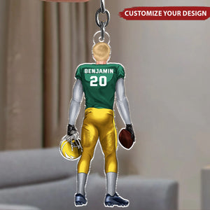 Football Player - Personalized Acrylic Keychain