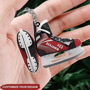 Ice Hockey Skates - Personalized Acrylic Keychain