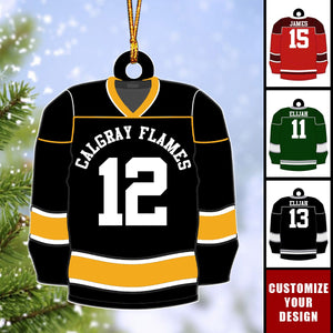 Ice Hockey Jersey - Personalized Acrylic Christmas Ornament, Gift For Hockey Lover