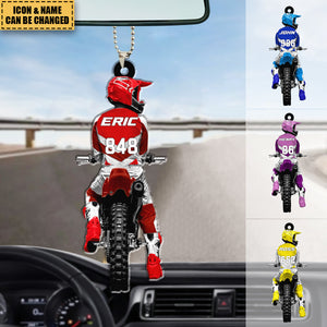 Motocross Racing Personalized Car Ornament - Gift For Motocross Racer, Motocross Lovers