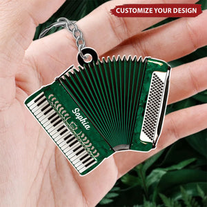 Classic Accordion - Personalized Acrylic Keychain, Gift for Musician, Accordion Lover