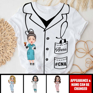 Blouse Nurse Pattern Doll Nurse Personalized T-shirt