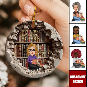 Books Are The Keys To The Magic Of The Universe - Personalized Ceramic Ornament - Christmas Gift For Book Lovers