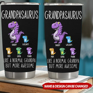 A Normal Papa But More Awesome - Family Personalized Custom Tumbler - Father's Day, Gift For Dad, Grandpa