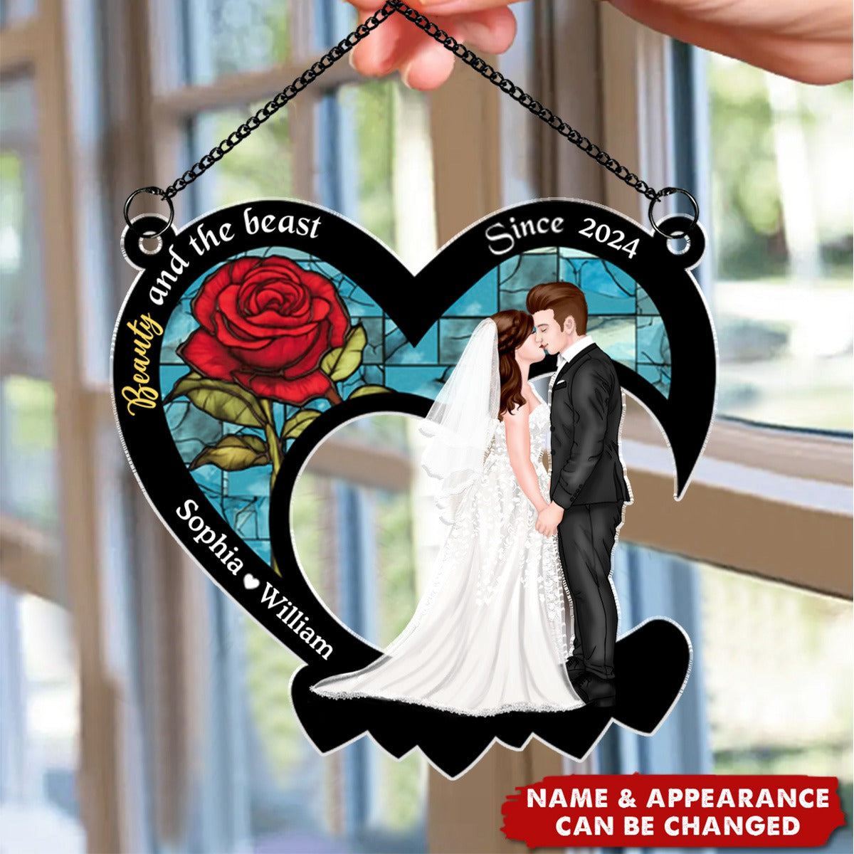 Personalized Gifts For Couples Suncatcher Window Hanging Ornament