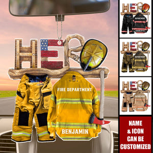 Armor Firefighter Is My Hero - Personalized Acrylic Car Ornament