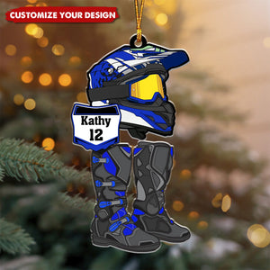 Motorcross Suit Personalized Christmas Ornament, Gift For Motorcross Lover