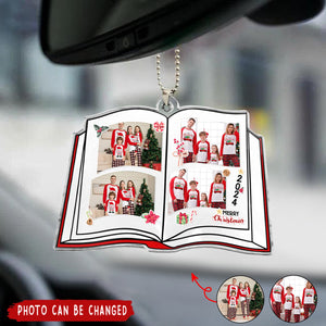 Book Shaped Christmas - Personalized Acrylic Family Photo Ornament