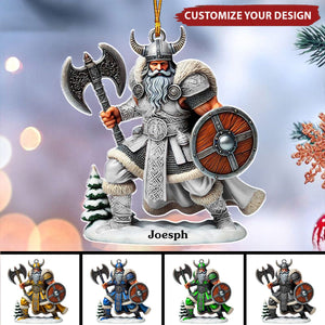 Viking Santa Warrior Personalized Christmas Ornament