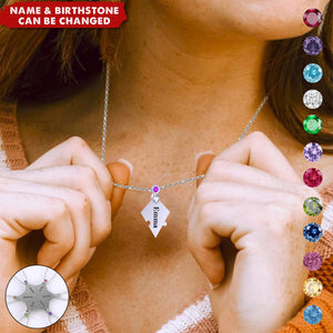 Family Friendship Love Birthstone Personalized Name Star Puzzle Piece Necklace