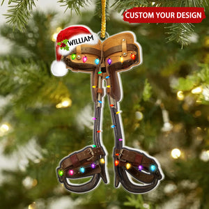 Climbing Spikes Personalized Christmas Ornament, Gifts For Lineman