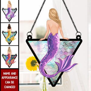 Mermaid Girl - Personalized Window Hanging Suncatcher Ornament