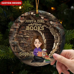 Books Are The Treasured Wealth Of The World - Personalized Ceramic Ornament - Christmas Gift For Book Lovers