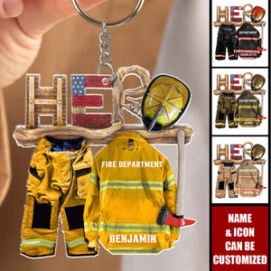 Armor Firefighter Is My Hero - Personalized Acrylic Keychain