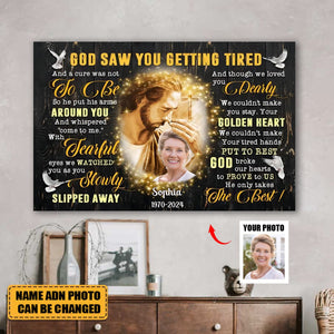 Personalized Photo Canvas - God Saw You Are Getting Tired