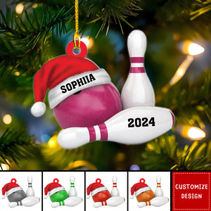 Custom Bowling Player Christmas Ornament - Gift for Bowling Lovers