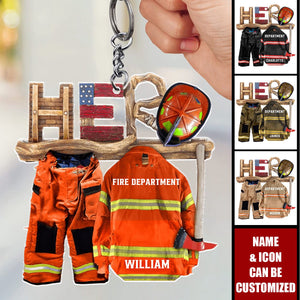 Armor Firefighter Is My Hero - Personalized Acrylic Keychain