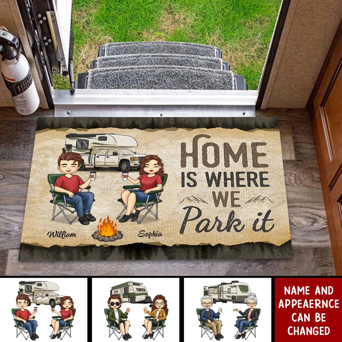 One Campsite At A Time - Camping Personalized Custom Home Doormat Decorative Mat