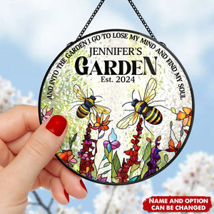 And Into The Garden I Go Hummingbird - Personalized Window Hanging Suncatcher