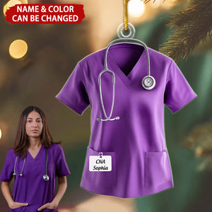 Scrub Nurse Personalized Acrylic Ornament