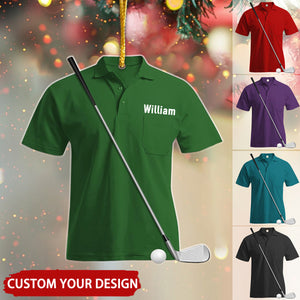 Golfer Suit Personalized Acrylic Christmas Ornament, Gift For Golf Club Members