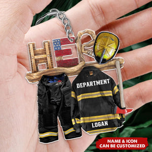 Armor Firefighter Is My Hero - Personalized Acrylic Keychain